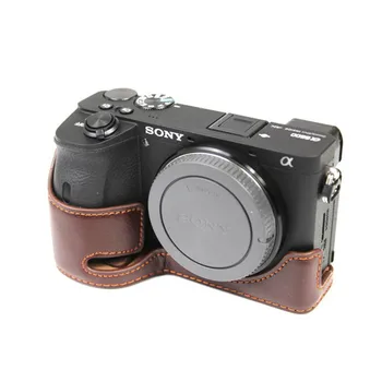 

2020 Genuine Cowhide Leather Half Body Camera Case Base For Sony ILCE-6600 A6600 With Battery Opening,Free Shipping