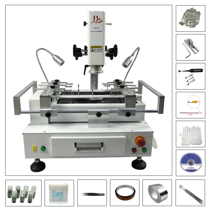 

LY R690 V.2 V.3 BGA Rework Station solder stations with 810 pcs directly heating stencil tool kit solder ball pack