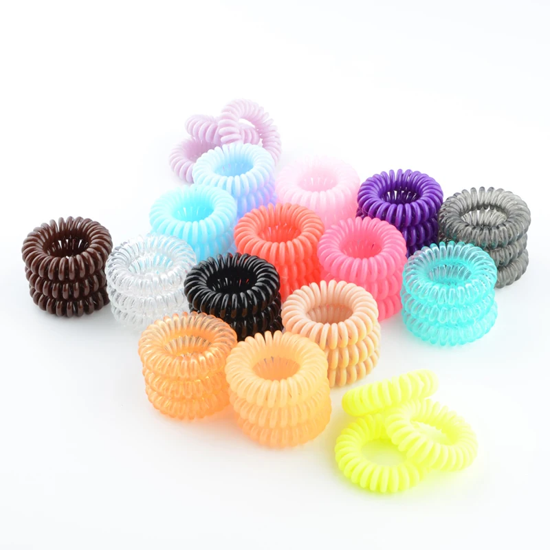 3boxes 3.5cm Fashion Cute Candy Color telephone line hair gum styling tools headwear Free shipping | Красота и здоровье