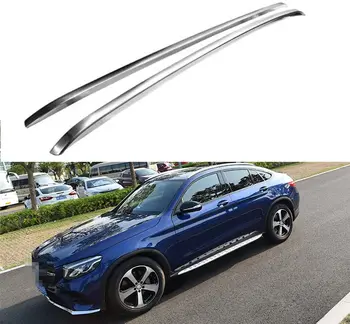 

2Pcs Aluminium Roof Rail Rack Luggage Baggage Cargo Carrier Holder Fits for Mercedes- Benz GLC Coupe C253 2016-2020 - Silver