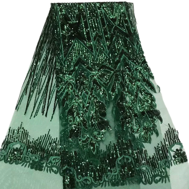 

Latest dress garment full of sequins unique elegant pattern party Fabric ARF54,Free shipping wholesale French Tulle Lace Fabric