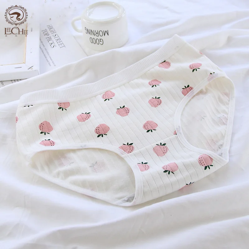 Culotte хлопковые трусики женские розовые Клубничные трусы сексуальное нижнее