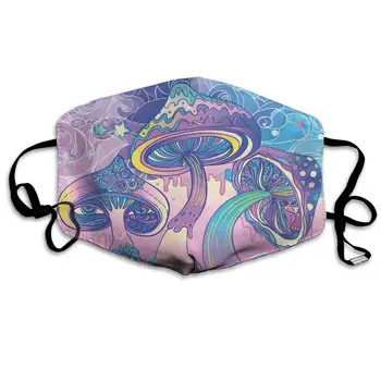 

Mouth Mask Pink Psychedelic Mushroom Print Masks - Breathable Adjustable Windproof Mouth-Muffle, Camping Running for Women and