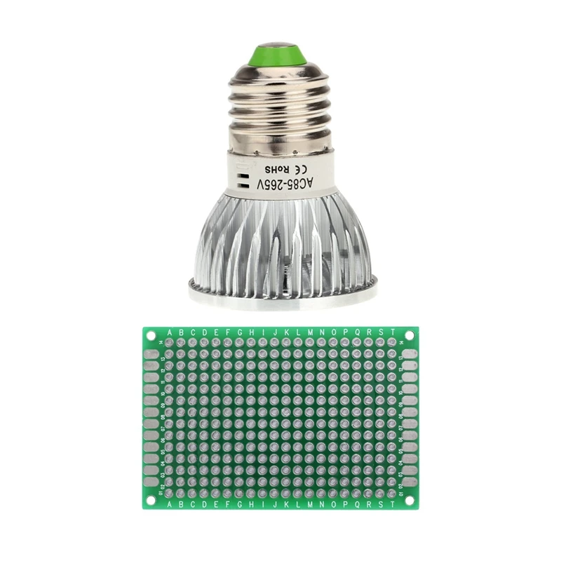 

10Pcs Universal Double Side Prototype PCB Board Breadboard Panel 4X6cm & 1Pcs E27 5W COB Headlights LED Lamp Light Energy Saving