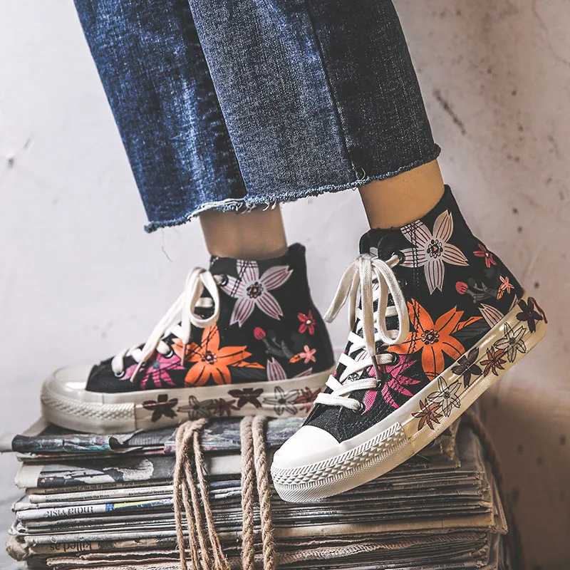 

Fashion Women Sneakers Canvas Casual Shoes Female Summer Canvas Shoes Trainers Lace Up Flats Ladies Trainers Footwear Feminino