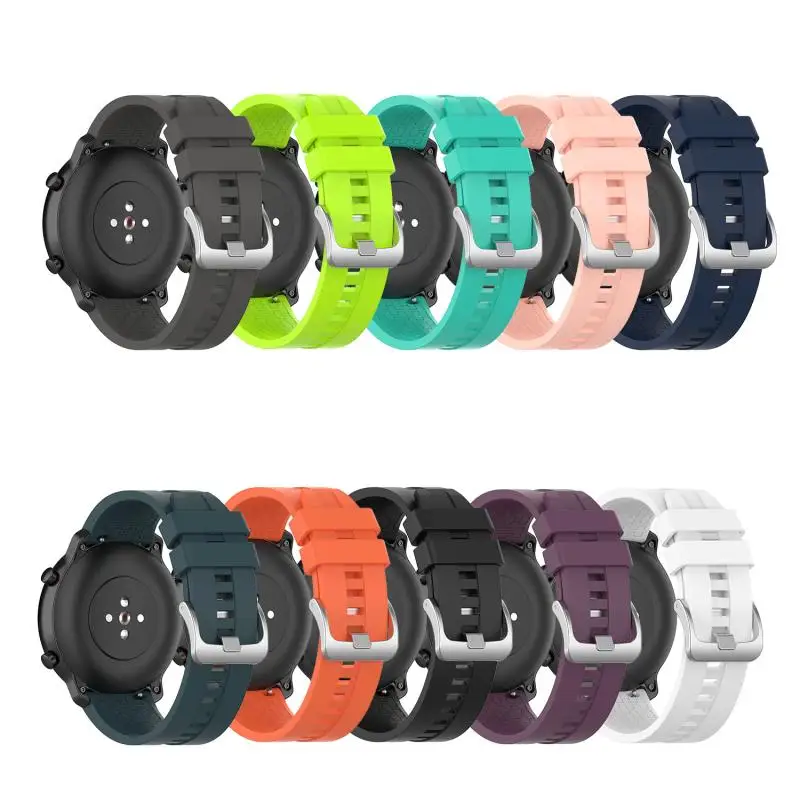 

Steel Buckle Silicone Durable Strap Watch Silicone Strap replacement Smart Band 22mm Width For Huami Amazfit GTR 47mm