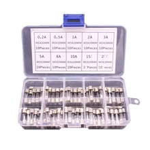 

100PCS/Box Kit 0.2A-20A 5x20Mm Fuse Kits DIY Quick Blow Glass Tube Fuses