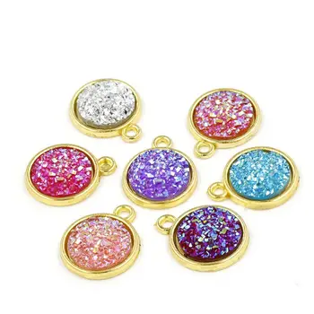 

12mm Crystal Cluster Mold Flat Round Resin Gem Earrings Mold Jewelry Making Tool Q0KE