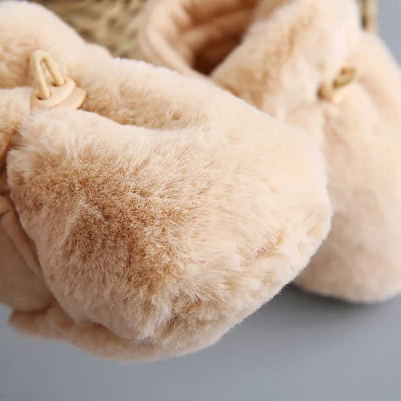 Весенне-зимняя обувь для новорожденного младенца любого пола для кроватки хлопковая утолщенная бархатная обувь с мягкой подошвой 7-12 м