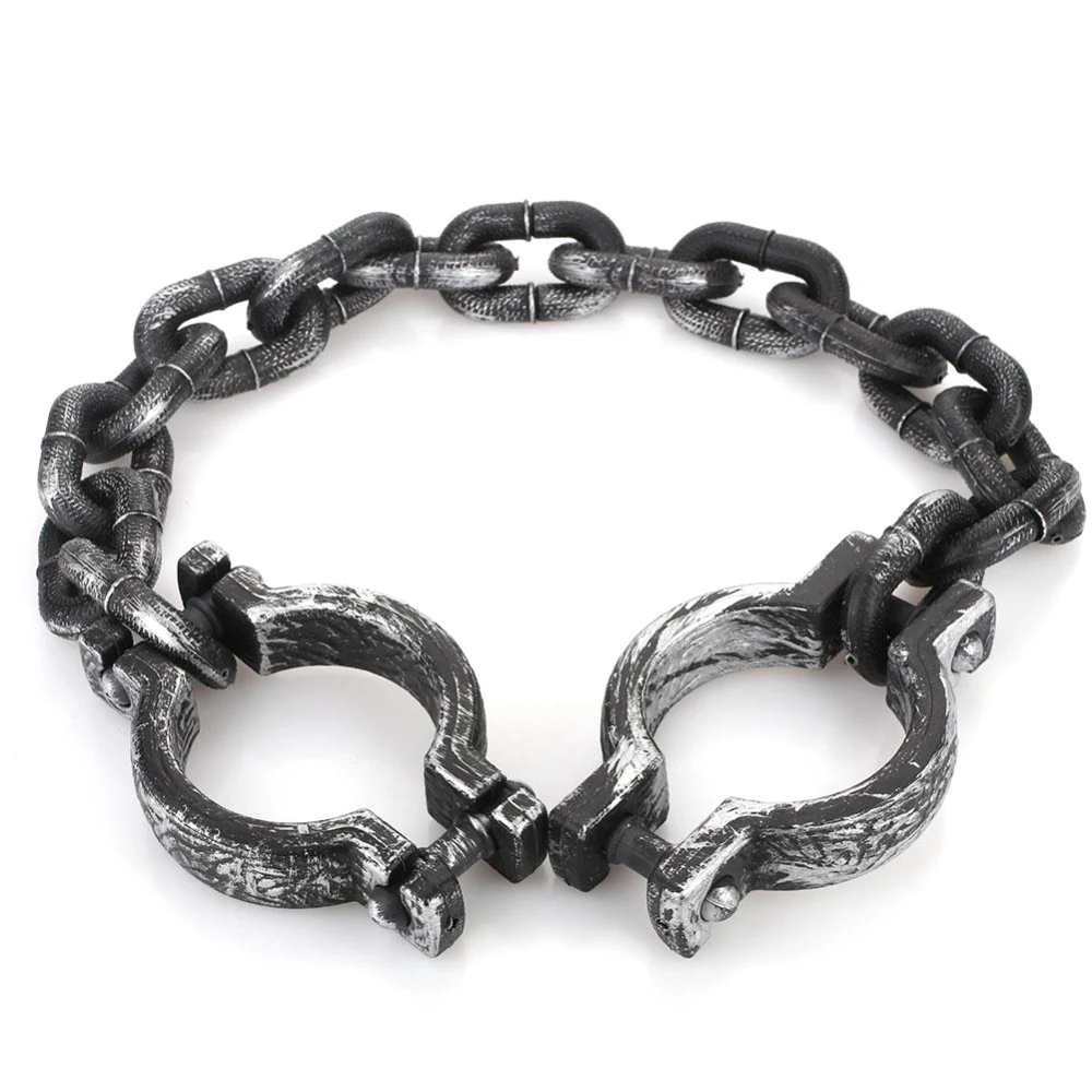 

Halloween Handcuffs Fetters Shackle Body Chain Plastic Terror Night Decorate Cosplay Prisoner Prop Hallowmas Trick Toys Store