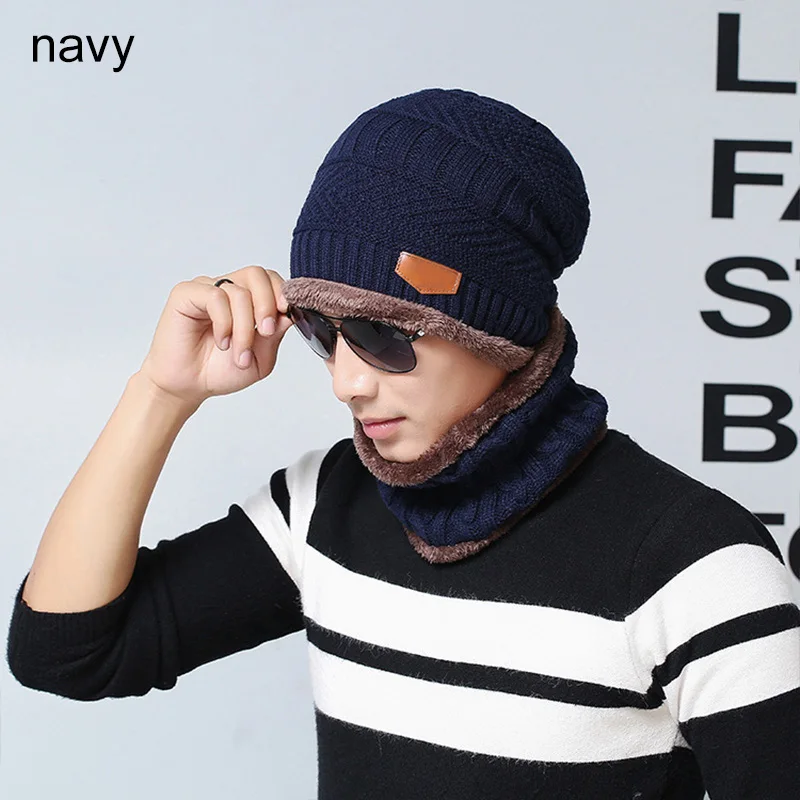 

Neck Warmer Knitted Hat Scarf Set Winter Beanies Men Scarf Knitted Hat Caps Balaclava Winter Hat For Men Women Skullcap Bonnet