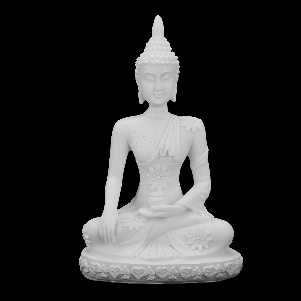 Decorative Seated The Hue Monk Buddha Figurine Sandstone Finished 3 inch Tall Meditation Buddha Figurine Fengshui Decoration