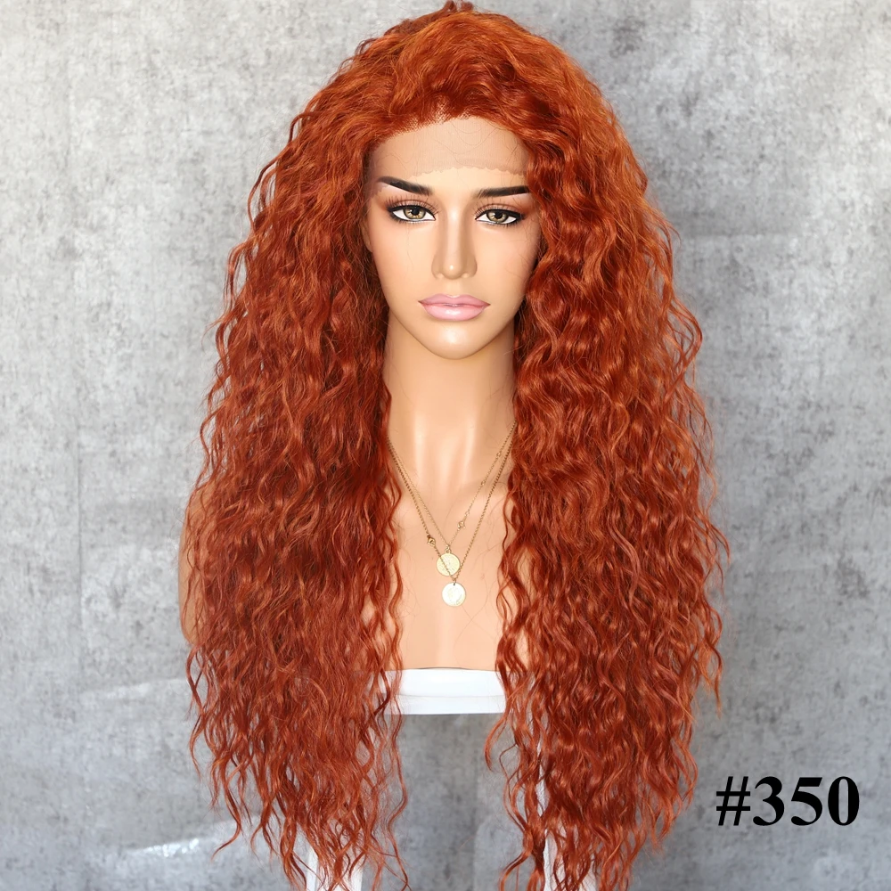 350 Lvcheryl кудрявые синтетические парики на кружеве 613# цвет ручная вязка термостойкие парики для женщин - Цвет: 350