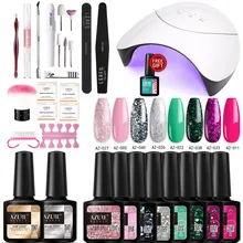 Azure beauty, 24 шт./лот, лампа для дизайна ногтей, набор гель-лаков для замачивания, базовый топ, Гель-лак, набор 36 Вт, УФ лампа, электрическая дрель для ногтей, набор инструментов
