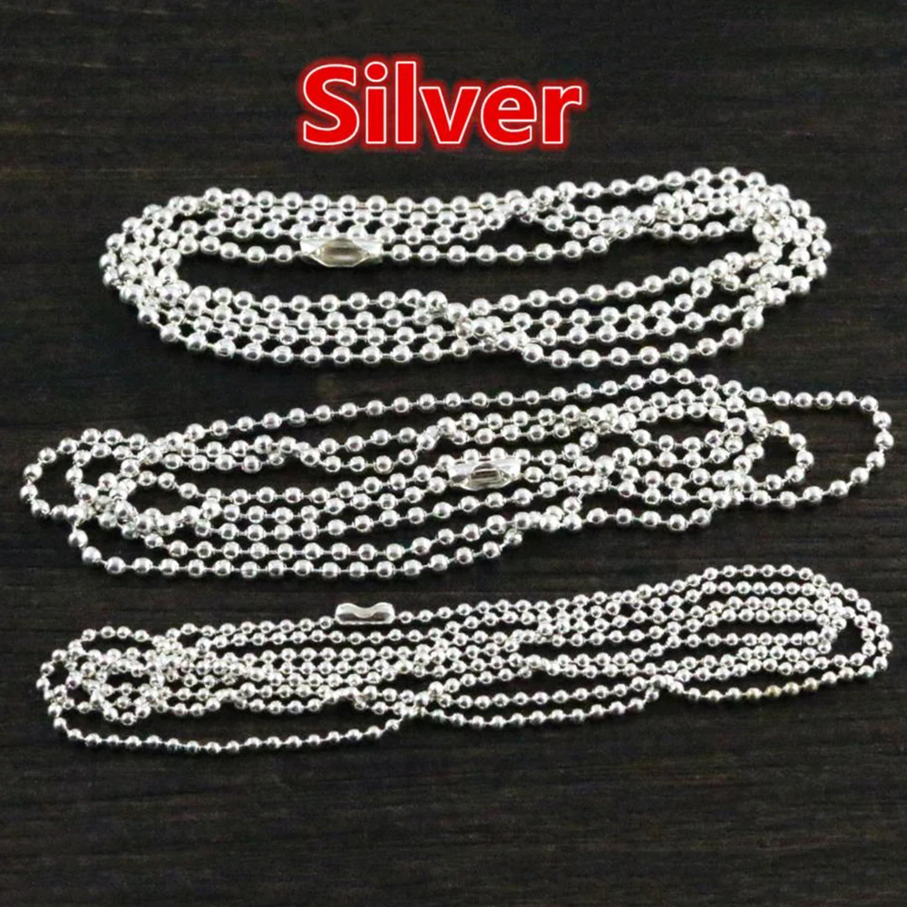 Hollow Beads Ball Silver Chain Ball Chain 2mm Necklace Silver 5pcs