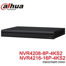 Dahua английская версия NVR4208-8P-4KS2 NVR4216-16P-4KS2 с поддержкой PoE порта 4K POE H.265 2 SATA для ip-камеры системы безопасности