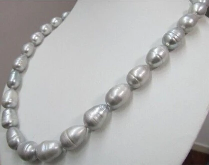 817 Горячая 18' Tahitian серое жемчужное ожерелье