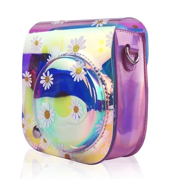 

Colorful Small Chrysanthemum Shoulder Camera Bag For Fuji Fujifilm Instax Mini 11 Camera PU Leather Case Cover Polaroid Mini11