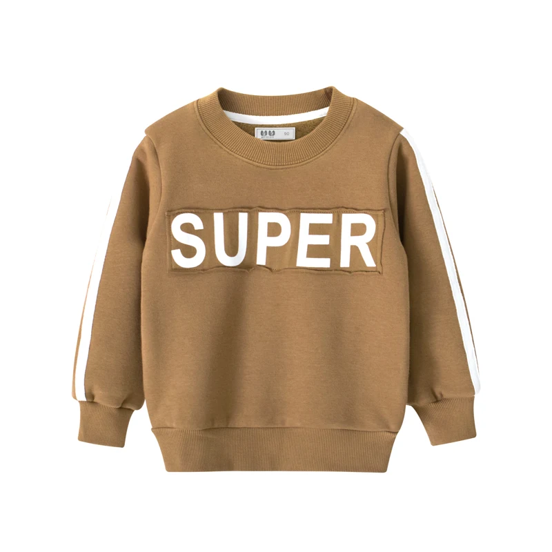 Детская одежда; толстовки для мальчиков; сезон осень-зима; бархатный Хлопковый пуловер с длинными рукавами и принтом; детская одежда; пуловеры; топы
