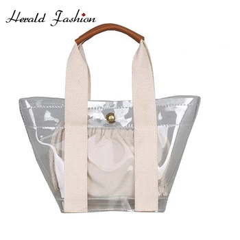 

Transparent Big bag 2020 Fashion New High Quality PVC Women's Designer Handbag High capacity Composite Shoulder Messenger Bags