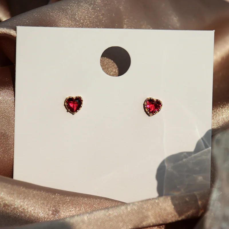 925 Sterling Silver Red Heart Stud Earrings For Women Luxury Temperament Wedding Party Jewelry Accessories Girlfriend Gift - Image 6