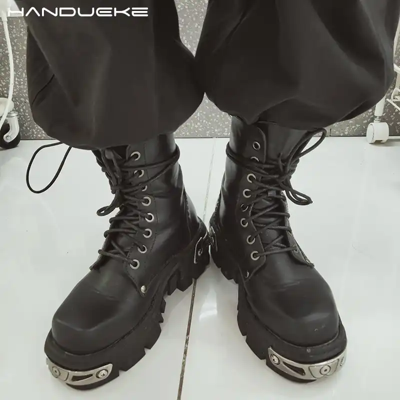 black biker style boots womens