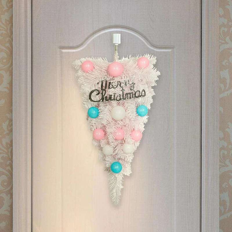 

Pink Upside Down Tree with Light Artificial Christmas Tree Christmas Decorations For Home Party Decortaion Door Wall Hanging