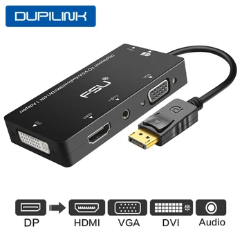 

DUPILINK Displayport DP to HDMI Adapter Display Port to DVI VGA 3.5mm Audio Cable Connector For PC Laptop Projector HDMI Adapter