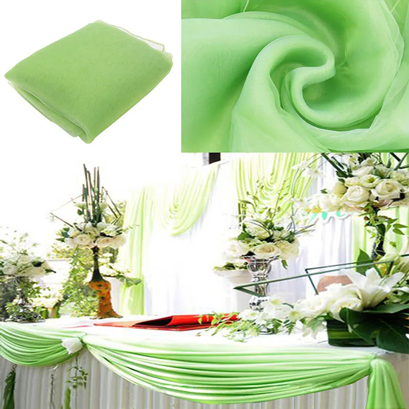 light green Персик 5 м* 1,35 м органза Swag ткань Свадебная вечеринка Рождество украшения, недорогие и высокое качество лучшее обслуживание на заказ - Цвет: light green