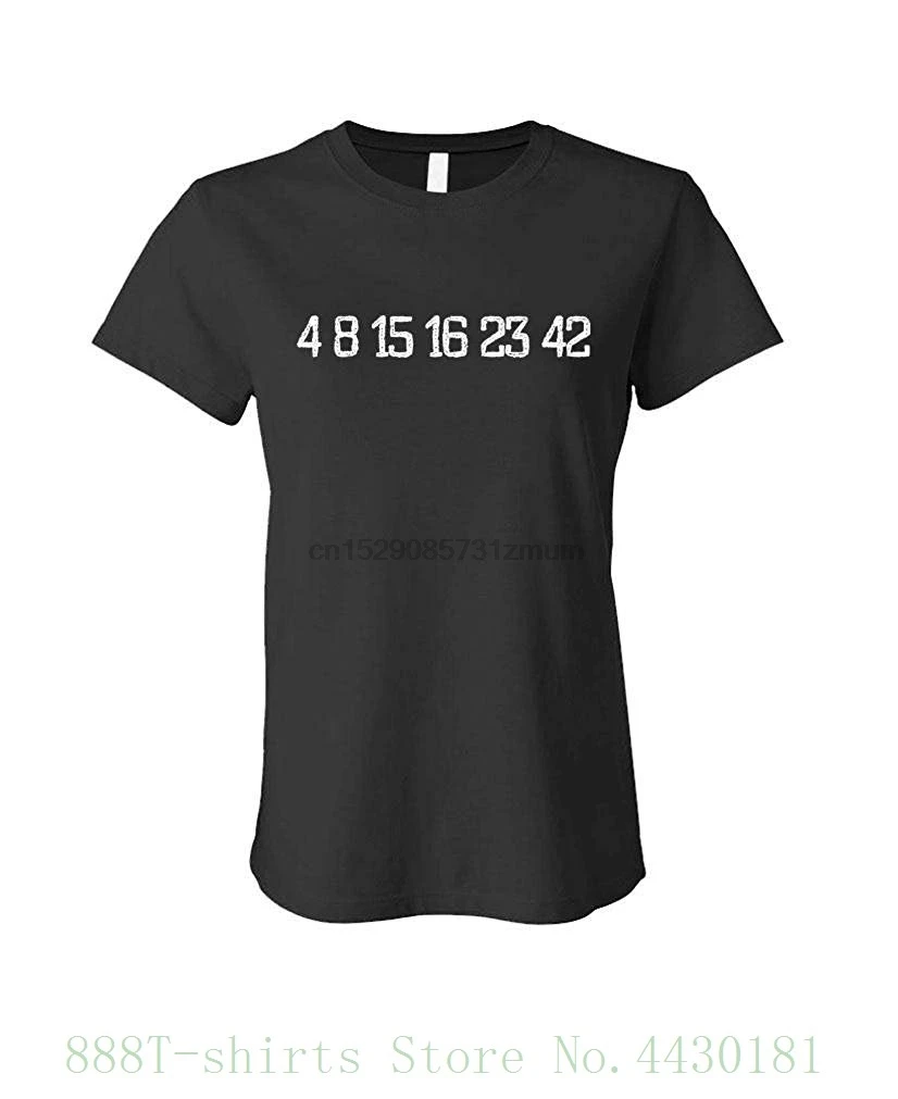 Женская футболка Lost Numbers 4 8 16 23 42-Mystery Tv Show-Ladies хлопковая Футболка новейшая