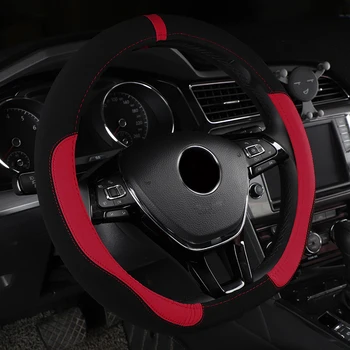 

Leather Car Steering Wheel Cover Universal for Nissan LEAF Micra QASHQAI J10 J11 2011 2017 2018 Steering Covers Car Accessories