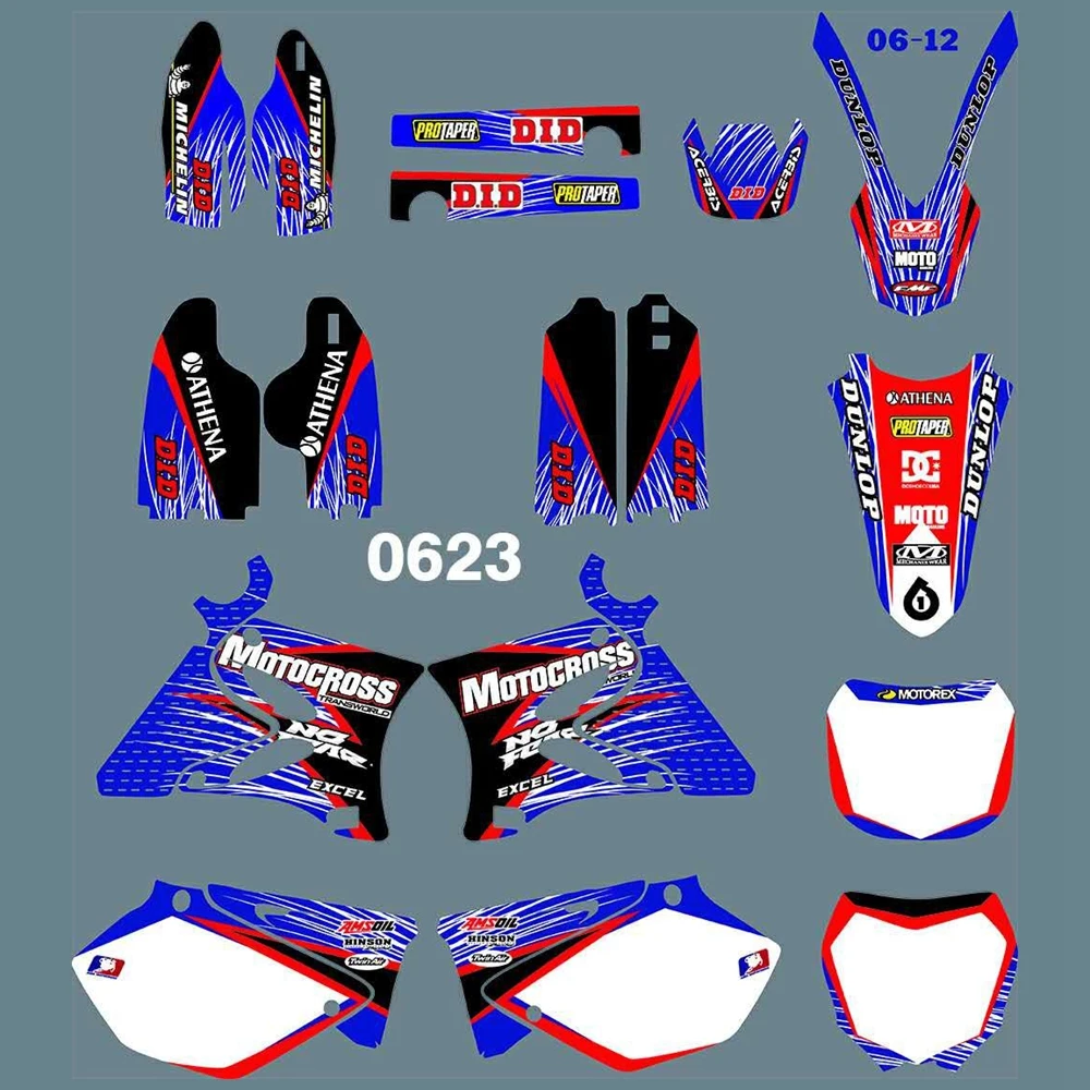 Для YAMAHA YZ125 YZ250 2002- полная графика наклейки набор пользовательских цифр имя глянцевые наклейки водонепроницаемый