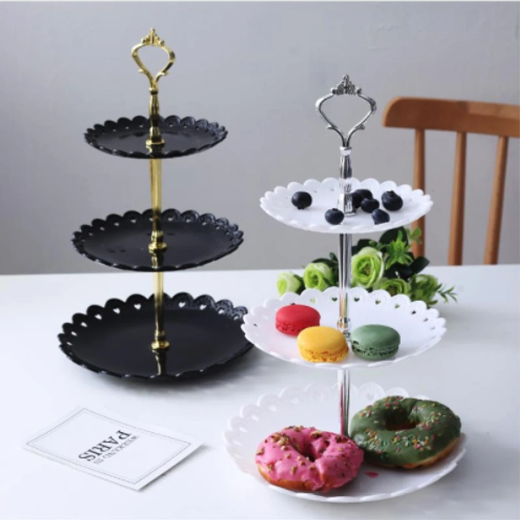 

1 Pc Cake Stand 3 Layers Cake Plate Cupcake Stand Christmas Party Fruits Dessert Holder Wedding Birthday Party patera na ciasto