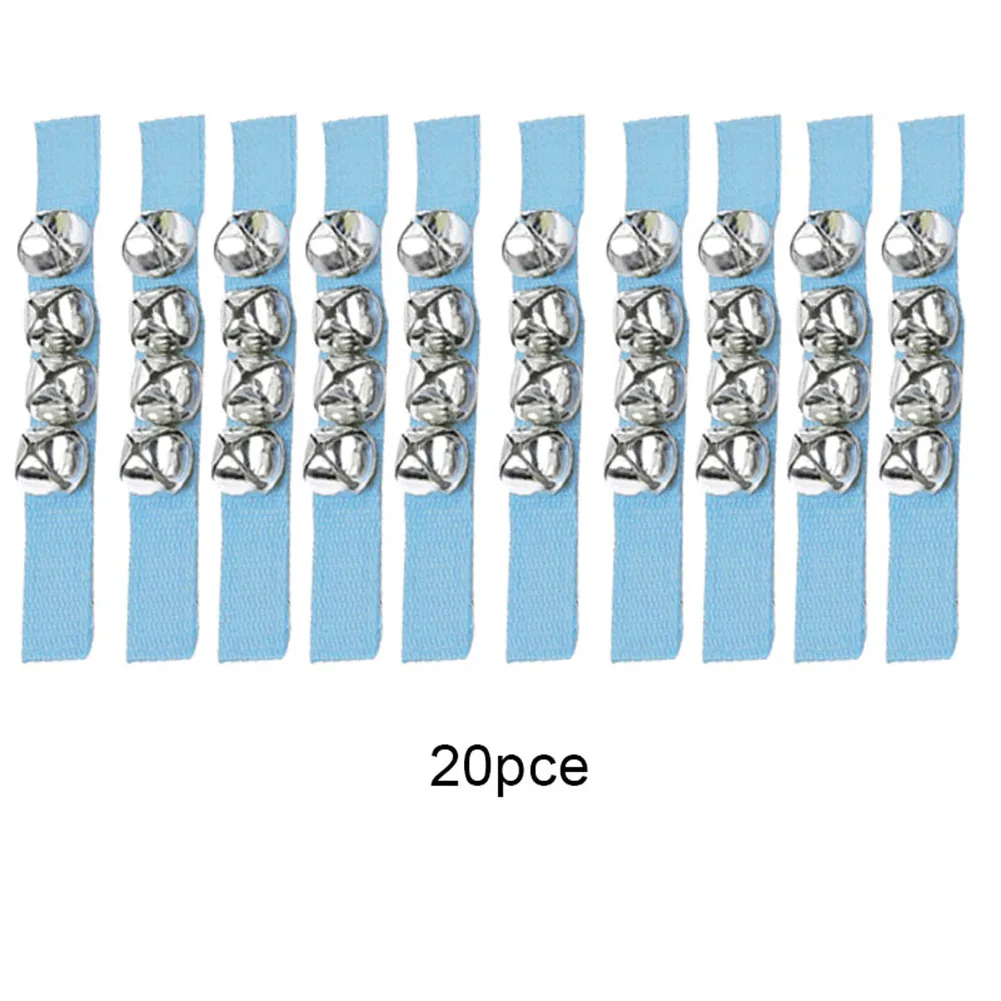blue 20pcs Высокое качество 10 шт. браслет Jingle Bells музыкальный ритм Игрушки Музыкальные инструменты для школы - Цвет: blue 20pcs