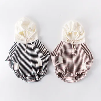 

Newborn Baby Girls Boys Romper Baby Striped Autumn Dress Hat And Dress New Born Baby Clothes Baby Jumpsuit