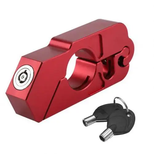 Защита мотоцикла из алюминиевого сплава Противоугонная рукоятка для руля Тормозной Рычаг безопасности замок - Цвет: Красный