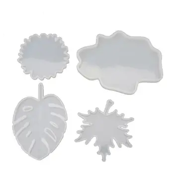 

Hot 2020 4Pcs SiliconeCoaster Resin Mold Leaf Irregluar Cloud Shape Molds Jewelry Tools