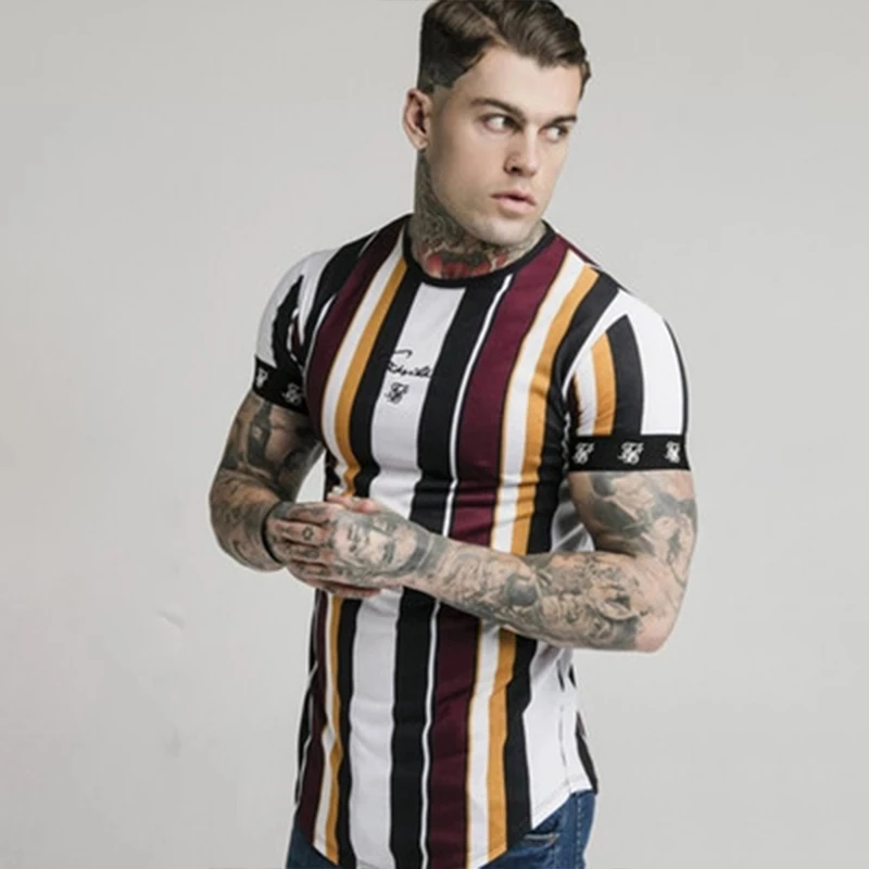 

2021 new Summer SikSilk Male T Shirt Silk Silk Tshirt O-Neck Short Funny Mens Shirts T Shirts Sik Silk Men Tops Tees