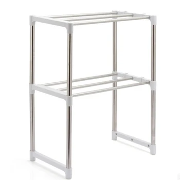 

1pcs Stainless Steel Adjustable Multifunctional Microwave Oven Shelf Rack Standing Type Kitchen Storage Holder