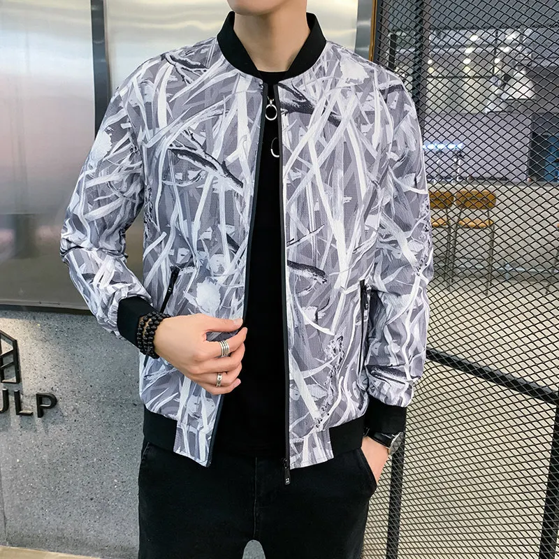 

Erkek Mont Korean Fashion Printing Pocket Bomber Jacket Men Jaqueta Masculino Chaqueta Ropa Para Hombre Solid