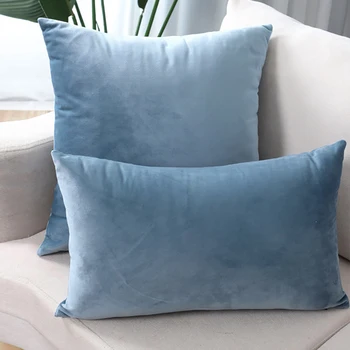 

15 Colors Pillow Cover Velvet Cushion Cover for Living Room Sofa 45*45/30*50cm Kussenhoes Blue Home Decorative Housse De Coussin