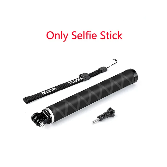 Selfie Stick TELESIN монопод 0,9 м палка для селфи из углеродного волокна с алюминиевым штативом для GoPro Hero 5 6 7 8 для крепления камеры DJI Xiaomi YI - Цвет: Selfie Stick