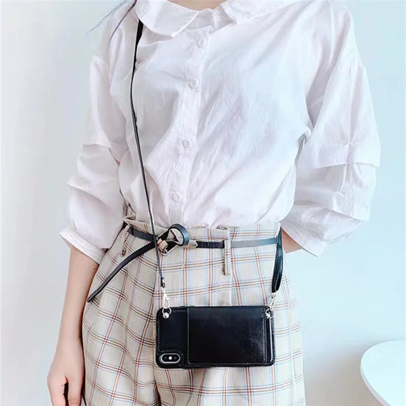 wallet phone bag Ремешок для кошелька чехол для Sansung Galaxy note 10 pro 9 8 s10e plus s8 plus чехол Чехол из искусственной кожи для карт через плечо ремешок для телефона сумка - Цвет: wallet phone bag