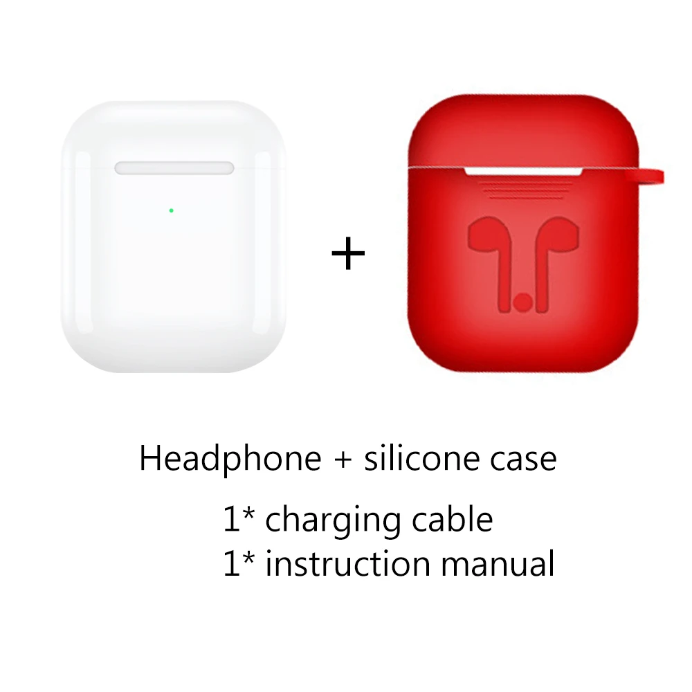 i9000white red Оригинальные i9000 TWS беспроводные наушники bluetooth Smart sensor 6D стерео наушники 1:1 гарнитура с шумоподавлением PK i12 i200 i9s - Цвет: i9000white red