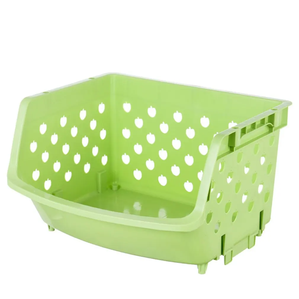 

4-layer stackable kitchen shelf fruit and vegetable basket green