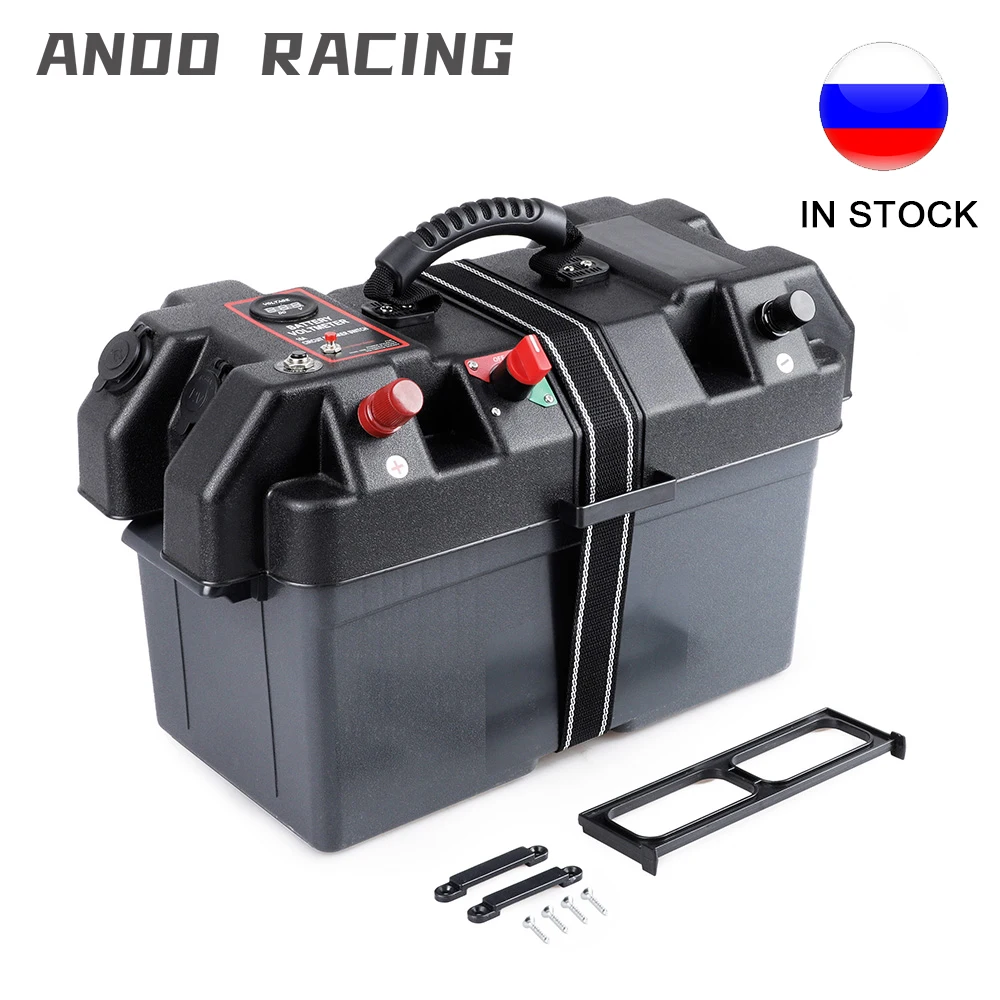 Boat Camper Rv Battery Box Trolling Motor Power Center Station Usb 12v Charger Port Plastic Fit Group 24 And 27 Size Batteries Starter Parts Aliexpress