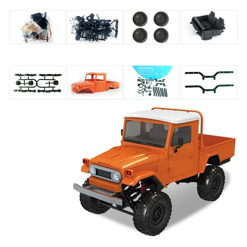 MN модель MN45 комплект 1/12 2,4 г 4WD Rc автомобиль без ESC радиопередатчик на аккумуляторе приемник детские игрушки Y51E - Цвет: Оранжевый