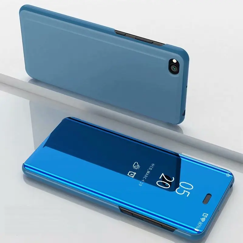 Blue Для Xiaomi Redmi GO чехол роскошное умное зеркало Флип Прозрачный вид чехол на Xiomi RedmiGO аксессуар для Redmi 5A Fundas Coque - Цвет: Blue