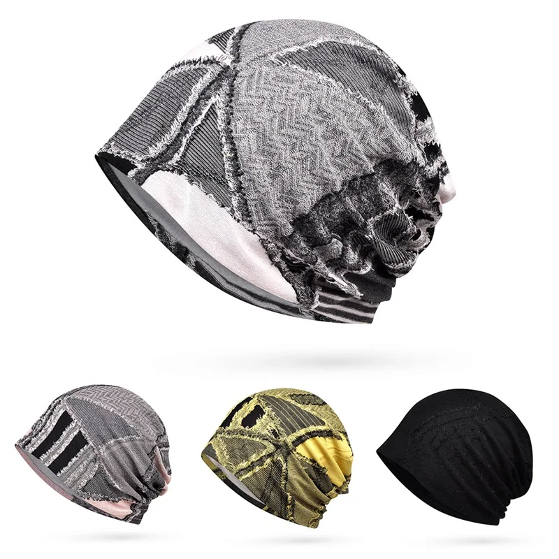Beanies Caps Casual Thin Soft Breathable Elastic Hat Spring Winter Head-wear Outdoor Sports Thermal Warm Cap