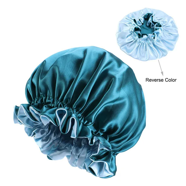 Wholesale Silky Satin Bonnet Hair Cap Double Layer Sleep Night Cap with Invisible Flat Adjusting Button Head Cover Bonnet Hat style443-5